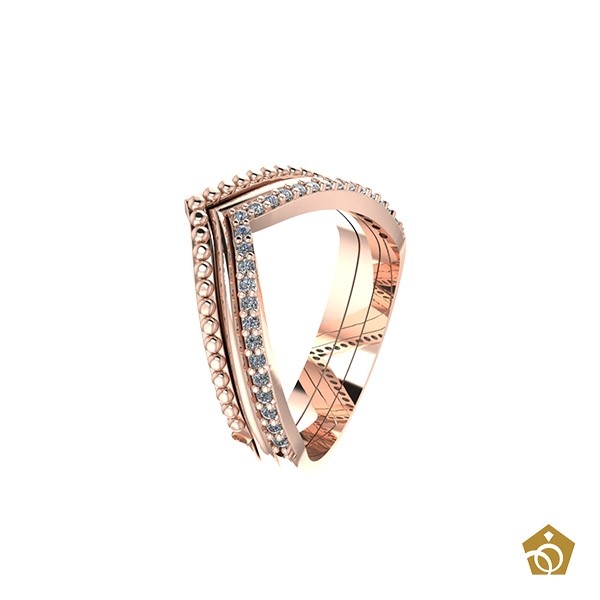Anel de Ouro Rosê 18K